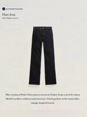 Polo by Ralph Lauren Black Wide-Leg Flare Jeans Size 32